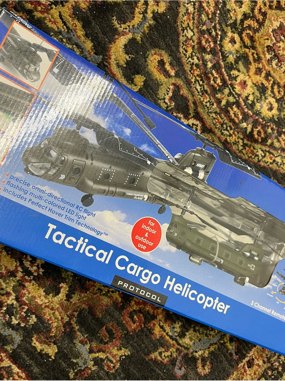 Tactical Cargo Helicopter RC Toy - Black